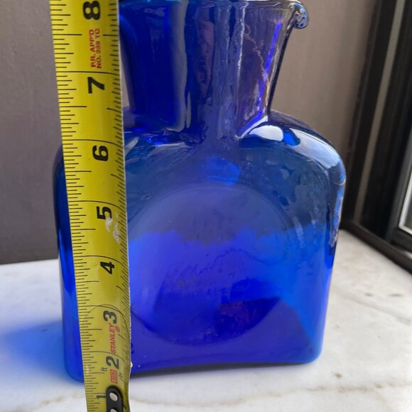 Cobalt Blue Blenko 384 double Spout Pitcher Vintage - Picture 5 of 7